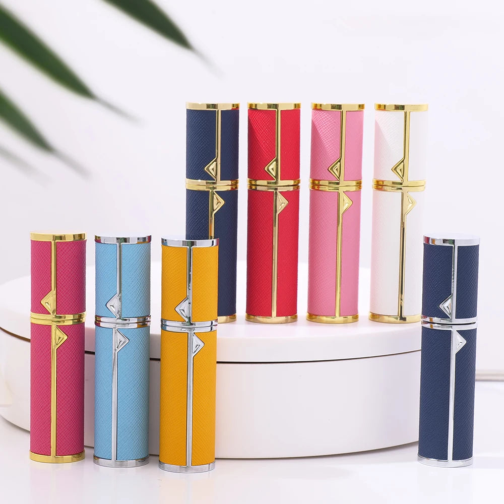 Louischanzl travel essentials perfumes empty bottle arabes originales PU leather 5ml Perfume refillable Bottle mini size bottles