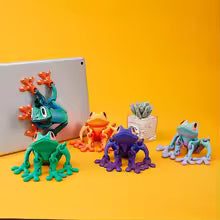 3D Printing Fridge Magnets Sticker Magnetic Frog 2025 Popular Black Technology Joint Movable Ornament Luminous Dragon Toy