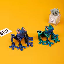 3D Printing Fridge Magnets Sticker Magnetic Frog 2025 Popular Black Technology Joint Movable Ornament Luminous Dragon Toy