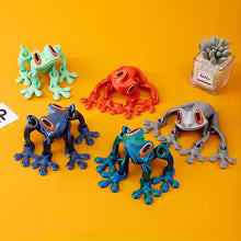 3D Printing Fridge Magnets Sticker Magnetic Frog 2025 Popular Black Technology Joint Movable Ornament Luminous Dragon Toy